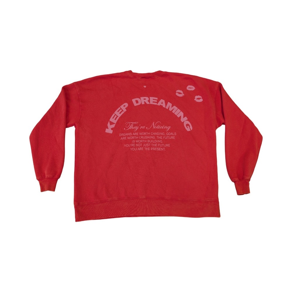⭐C3 Wild Fable Distressed/Faded Sweatshirt Red Keep Dreaming Size S - Picture 2 of 7